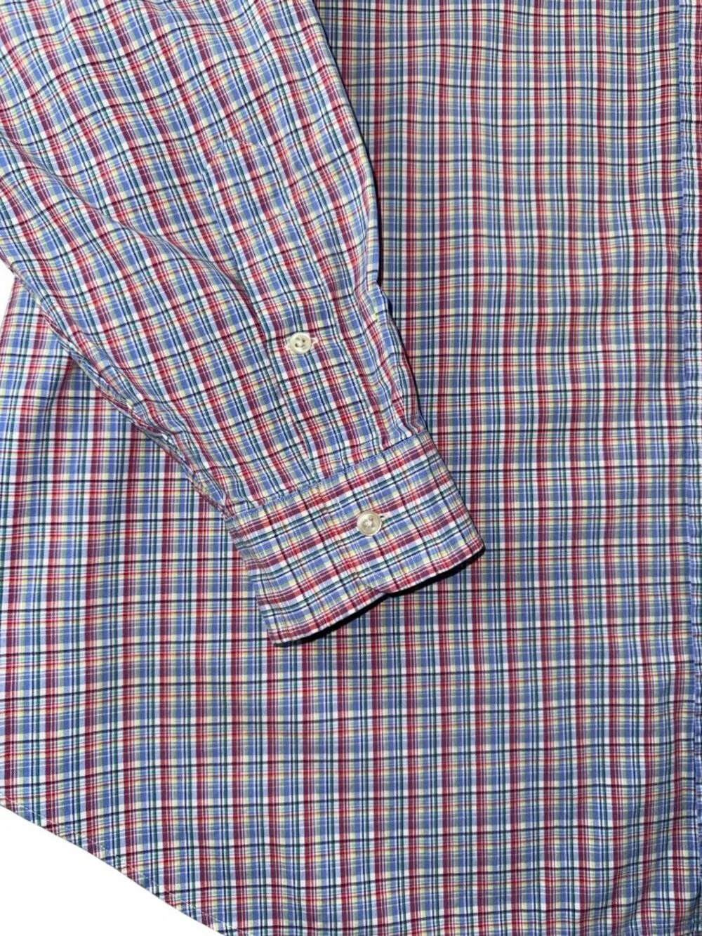 Ralph Lauren Men's 2XB Big Classic Fit Plaid Button Down Shirt Blue Red White